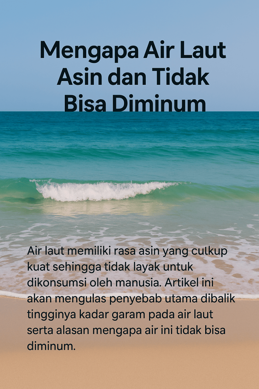 Mengapa Air Laut Asin dan Tidak Bisa Diminum