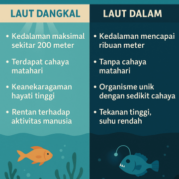 Perbedaan Laut Dangkal dan Laut Dalam