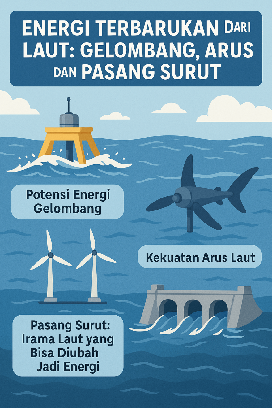 Energi Terbarukan dari Laut: Gelombang, Arus, dan Pasang Surut