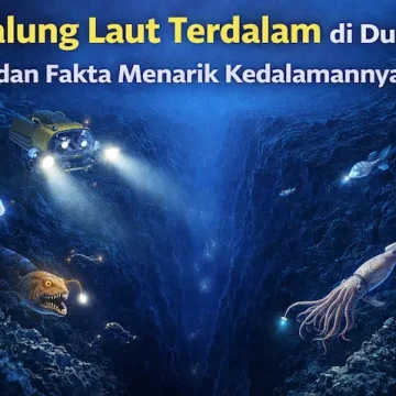 ilustrasi palung laut terdalam dengan kedalaman ekstrem dan makhluk laut dalam