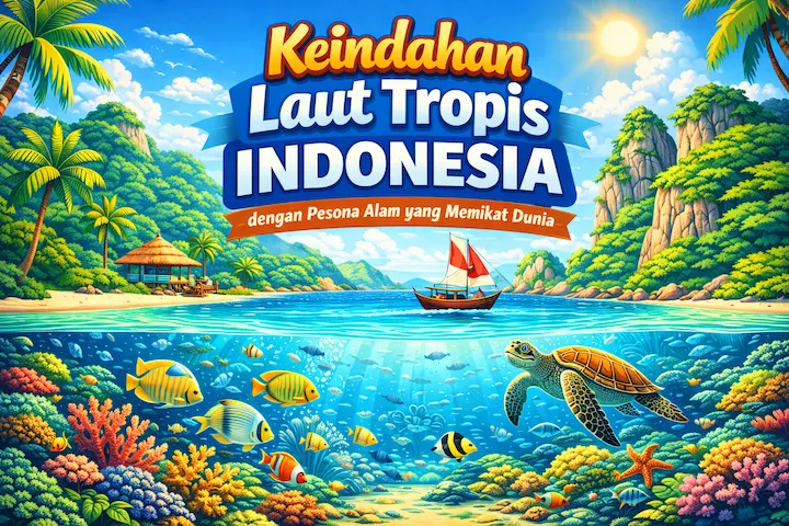 “keindahan laut tropis indonesia air jernih dan terumbu karang”