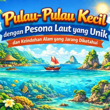 “pulau kecil indonesia dengan laut jernih dan pemandangan unik”