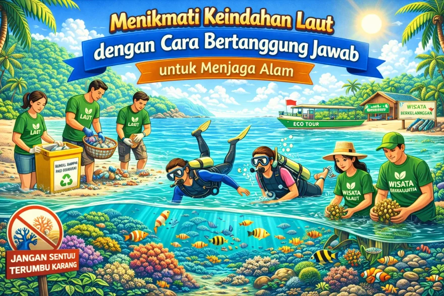 “menikmati keindahan laut bertanggung jawab dengan aktivitas ramah lingkungan”