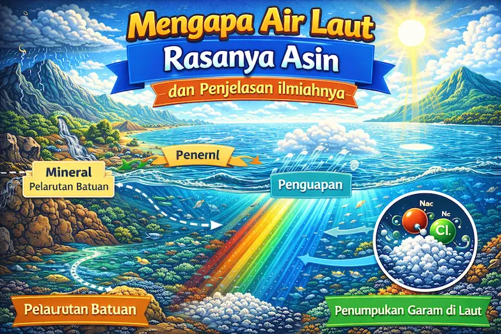 “mengapa air laut asin dengan proses alami di laut”