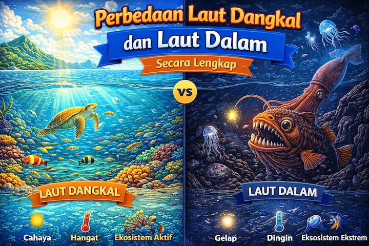 “perbedaan laut dangkal dan laut dalam dengan kondisi berbeda”