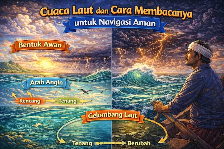 “cuaca laut dan cara membacanya dengan melihat gelombang dan awan”
