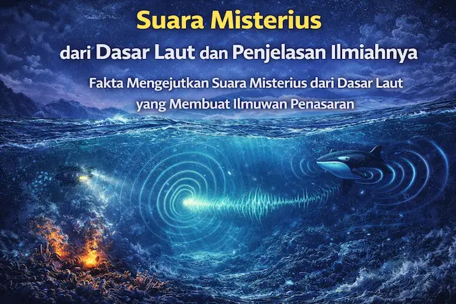 suara misterius laut dari dasar laut dengan ilustrasi gelombang suara di laut dalam