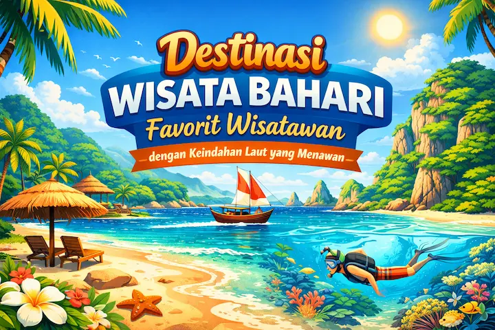 “destinasi wisata bahari favorit wisatawan dengan laut jernih”