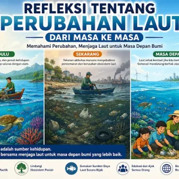 “perubahan laut dari masa ke masa dengan ekosistem laut dan lingkungan pesisir”