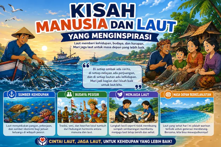 “kisah manusia dan laut yang menginspirasi masyarakat menjaga ekosistem laut”