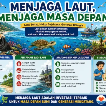 “menjaga laut menjaga masa depan dengan ekosistem laut sehat dan pesisir bersih”