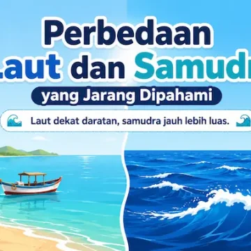 “perbedaan laut dan samudra dengan pemandangan wilayah perairan luas”
