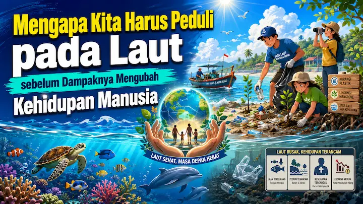 “peduli pada laut untuk menjaga ekosistem laut dan masa depan bumi”