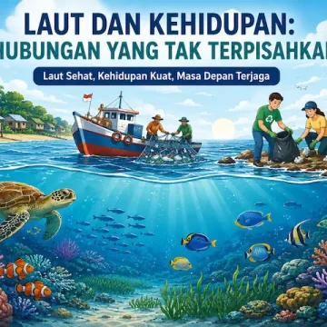 Laut dan Kehidupan: Hubungan yang Tak Terpisahkan dan Menentukan Masa Depan Manusia “laut dan kehidupan manusia yang saling terhubung melalui ekosistem laut sehat”
