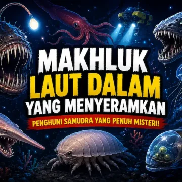 makhluk laut dalam dengan bentuk unik di perairan gelap samudra