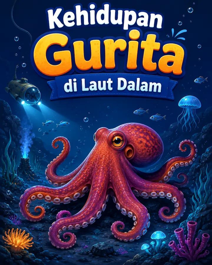 Kehidupan Gurita di Laut Dalam yang Membuktikan Betapa Menakjubkannya Dunia Bawah Air “gurita laut dalam bergerak di dasar laut gelap dengan cahaya biru”