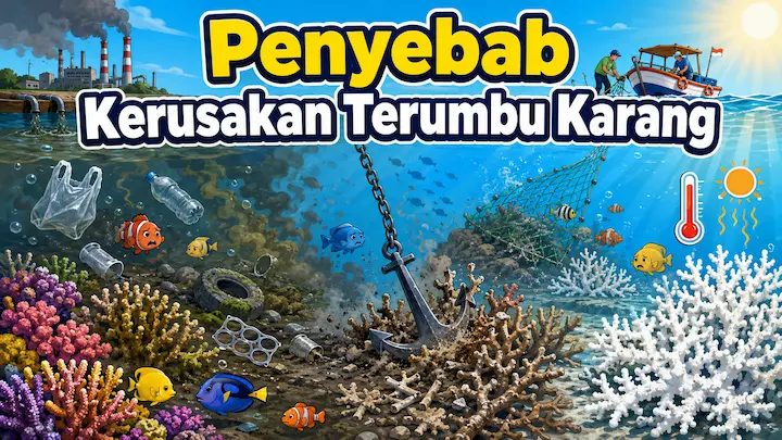 “kerusakan terumbu karang akibat pencemaran laut dan aktivitas manusia”