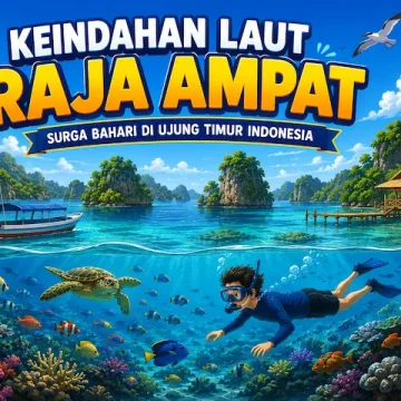 Keindahan Laut Raja Ampat yang Membuat Wisatawan Terpesona dan Sulit Melupakan Pesonanya keindahan Laut Raja Ampat dengan gugusan pulau hijau dan air laut jernih