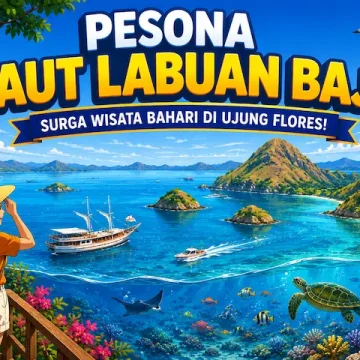 Pesona Laut Labuan Bajo dengan gugusan pulau, air laut jernih, dan langit cerah
