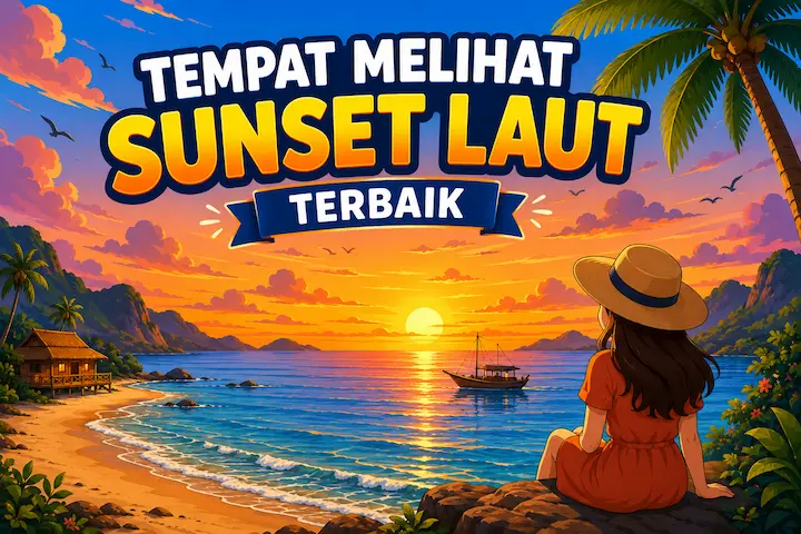 Tempat Melihat Sunset Laut Terbaik yang Membuat Momen Senja Sulit Dilupakan tempat melihat sunset laut terbaik dengan langit jingga dan pantai tropis