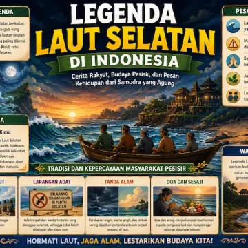 “legenda laut selatan di Indonesia dengan suasana pantai selatan dan budaya pesisir”
